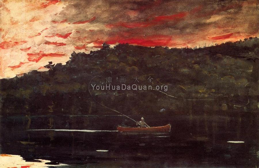 Sunrise, Fishing in the Adirondacks - 温斯洛·荷默